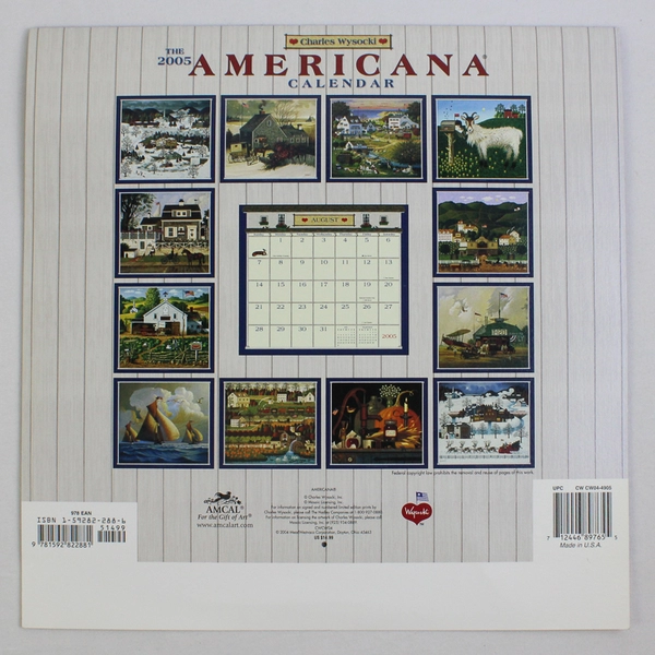 2005 Unique Collectible Charles Wysocki Americana Calendar