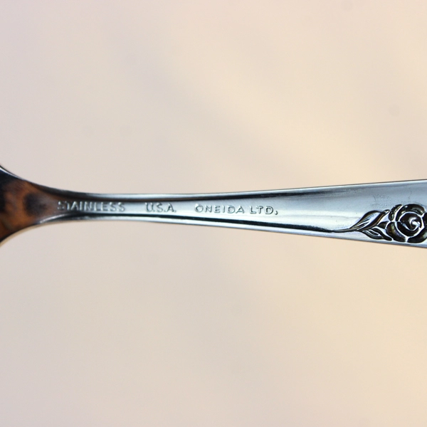 Lot Of 7 Oneida Silver Rose Duet (Stainless) Flatware Soup Spoons 7" Long