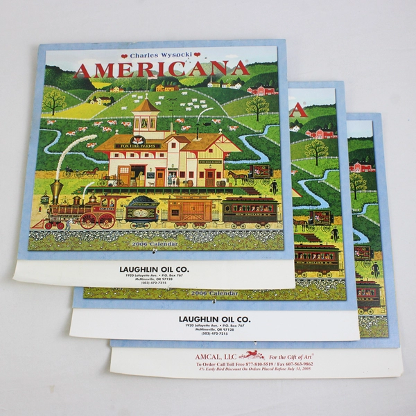 Lot of 3 Unique Collectible Charles Wysocki Americana Calendar From 2006