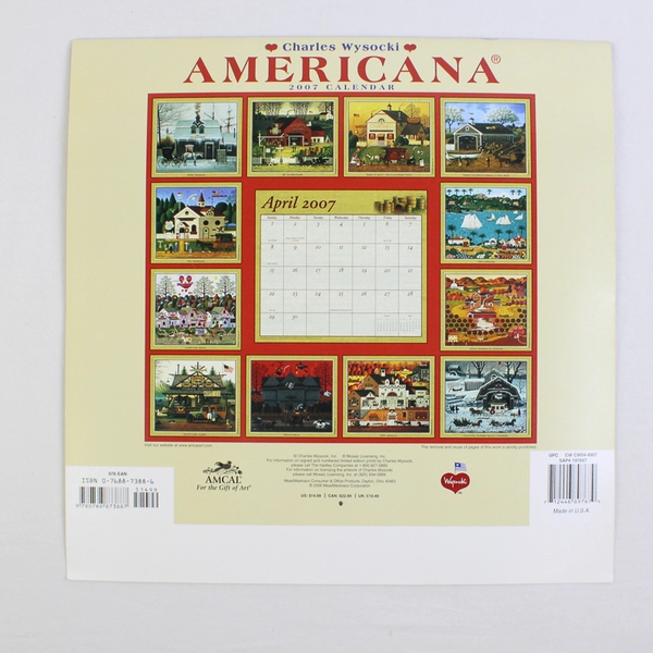Charles Wysocki Americana 2007 Calendar Unique Collectible