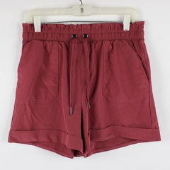 Danskin Athletic Red Shorts Lounge Drawstring Cuffed Hem Women's S/P FLAW