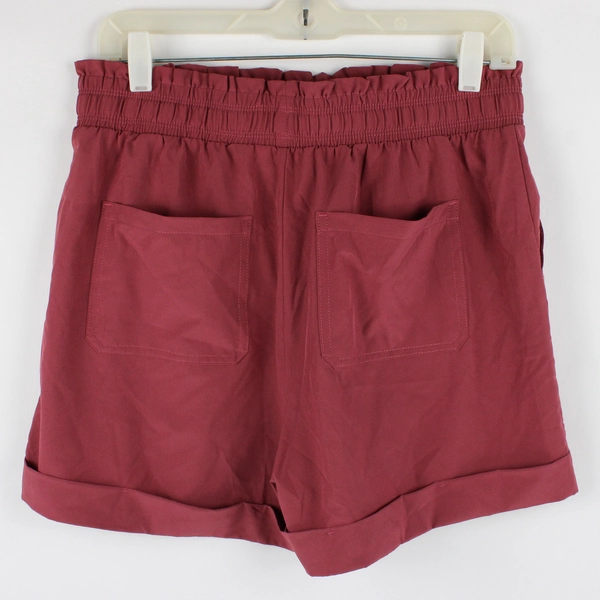 Danskin Athletic Red Shorts Lounge Drawstring Cuffed Hem Women's S/P FLAW
