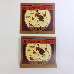 Lot of 2 Vintage The Americana Calendar 1977 Designed by Charles Wysocki 