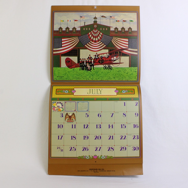 Lot of 2 Vintage The Americana Calendar 1977 Designed by Charles Wysocki 