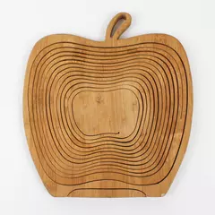 Unbranded Foldable/Collapsible Bamboo Wooden Apple Shaped Fruit Basket