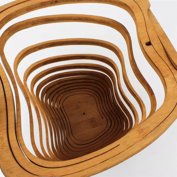 Unbranded Foldable/Collapsible Bamboo Wooden Apple Shaped Fruit Basket