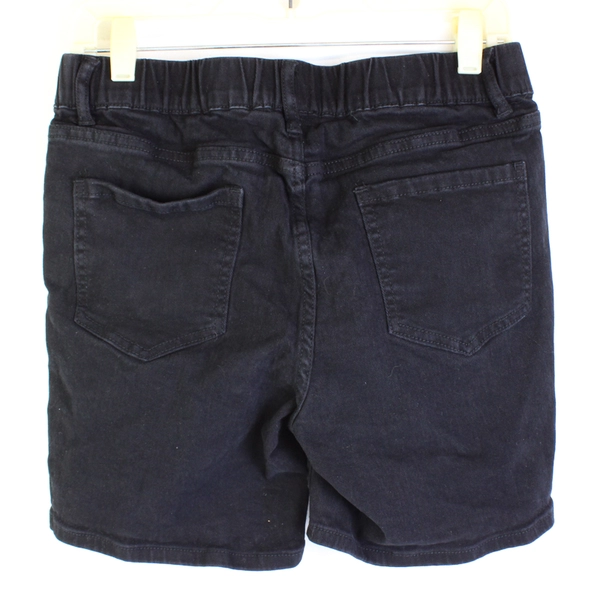 Luvamia Solid Black Cotton Bermuda Shorts Women's Medium