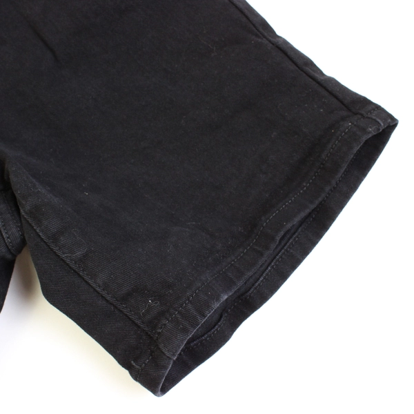 Luvamia Solid Black Cotton Bermuda Shorts Women's Medium