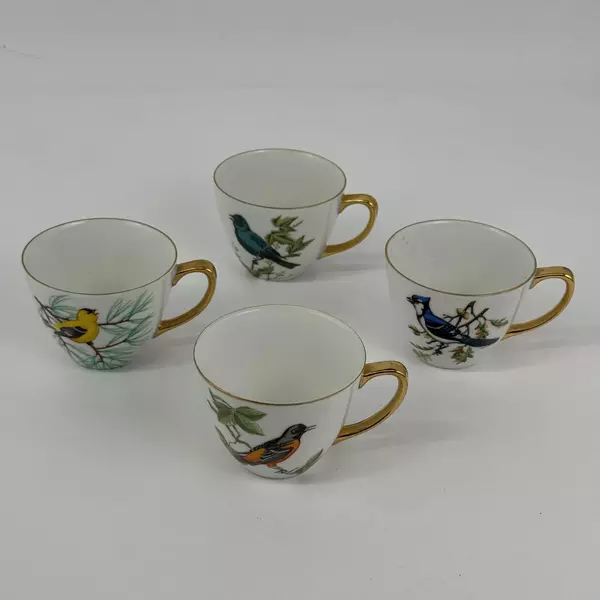 9 Piece 1962 Westminster China Songbird Snack Plate And Cup Set Rare