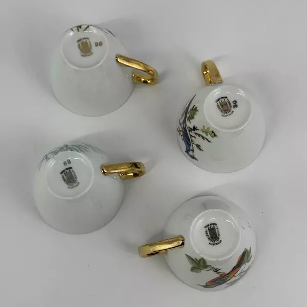 9 Piece 1962 Westminster China Songbird Snack Plate And Cup Set Rare