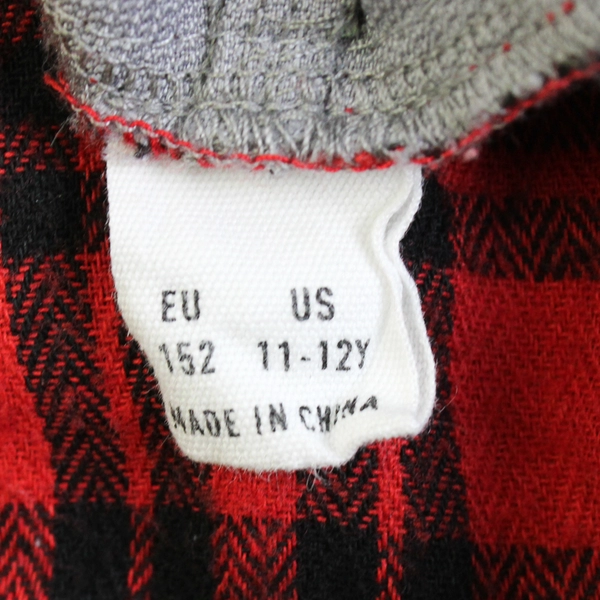 Unbranded Black and Red Plaid Hooded Button-Up Boys' Size 11-12Y