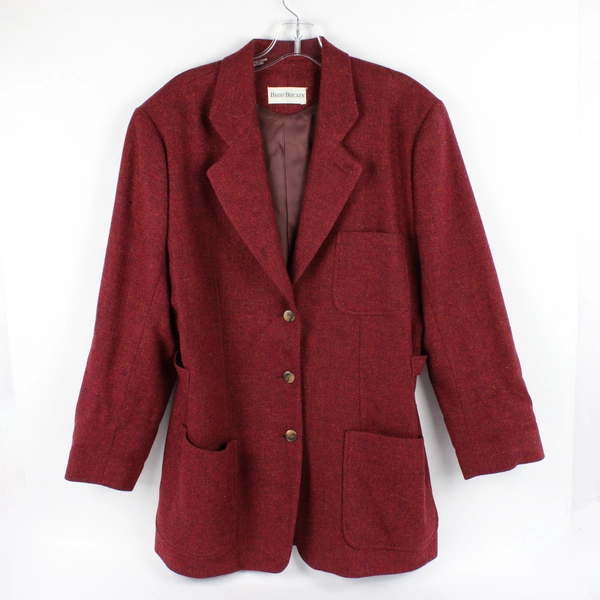 Barry Bricken Women's Size 8 Burgundy Wool Mohair Blazer