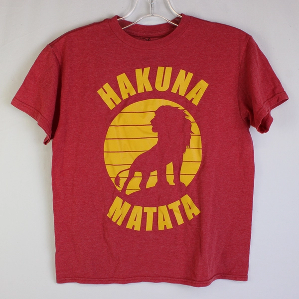 Disney Hakuna Matata Lion King Red Graphic T-Shirt Boys' Size Small