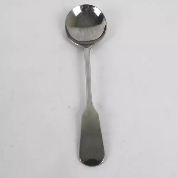 Dalia Round Cream Soup Spoon Barcelona Pattern Stainless Steel 7" Made in Spain