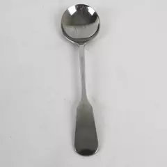 Dalia Round Cream Soup Spoon Barcelona Pattern Stainless Steel 7" Made in Spain