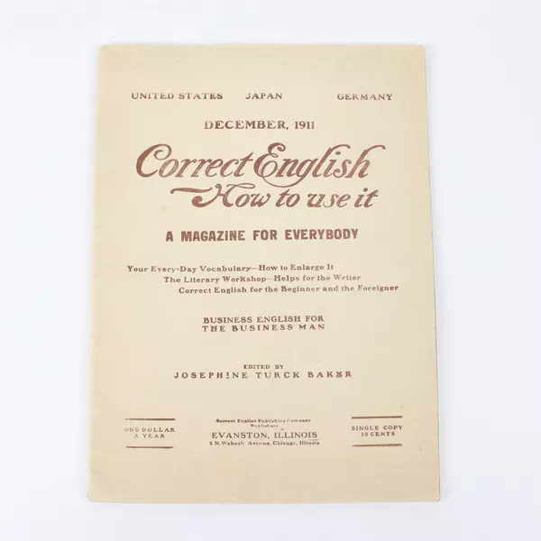 Antique Copy Correct English How to Use It From December 1911 Magazine 