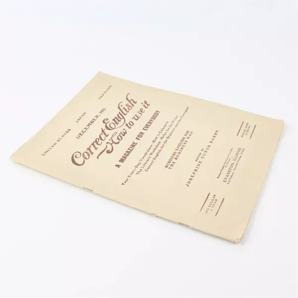 Antique Copy Correct English How to Use It From December 1911 Magazine 