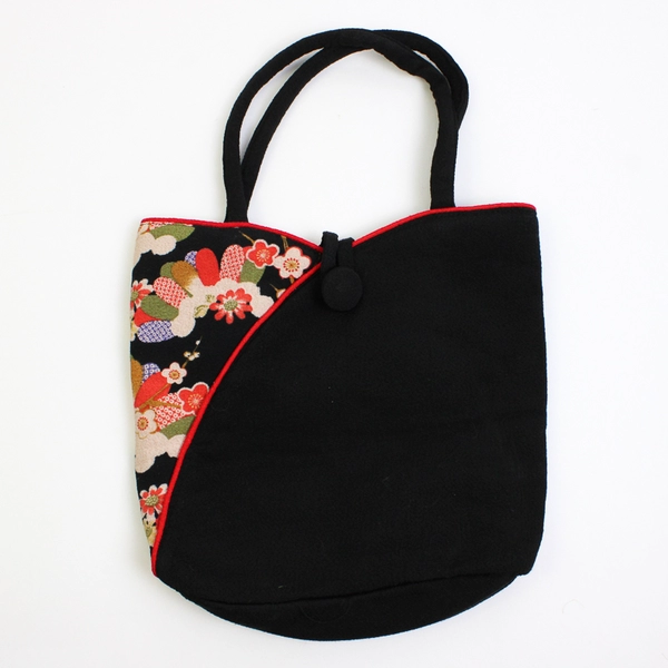 Multicolor Floral Design Asian-Inspired Handbag and Pouch Set