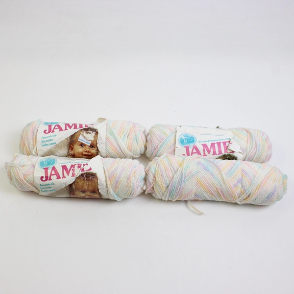 Lot of 6 Partially Used Yarn Skeins Pastel and White 270 Grams Total