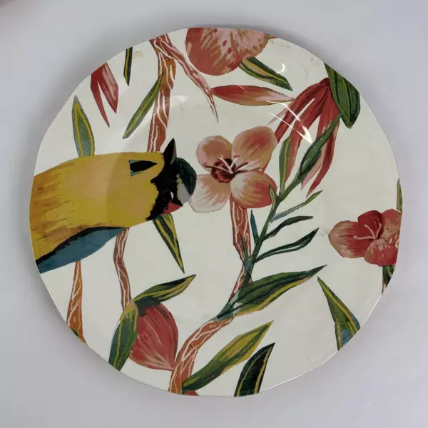 2 Opalhouse Orchid and Tropical Bird Melamine Dinner Plates 10.75 Inch