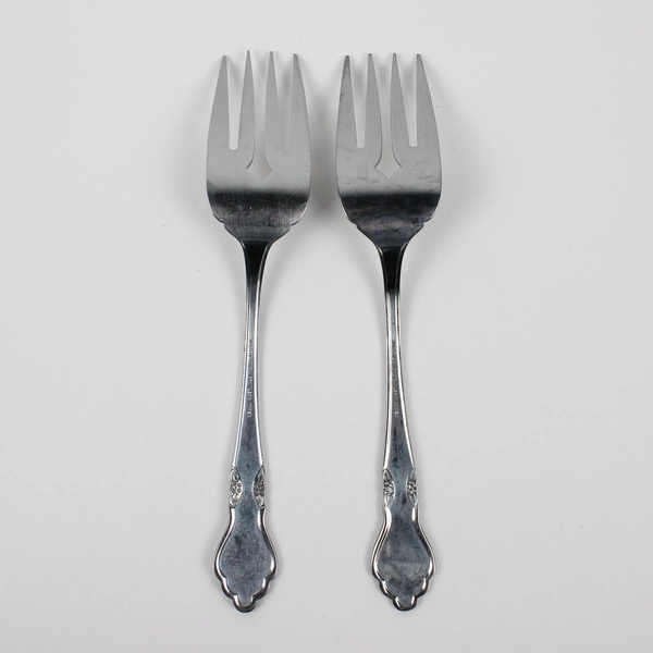 Lot Of 2 Oneida Silver Musette (Stainless) Flatware Serving Forks 8.5" Long