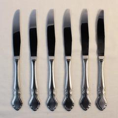 Lot Of 6 Oneida Silver Musette (Stainless) Flatware Dinner Knives 9.25" Long