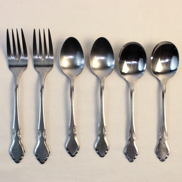 Lot Of 6 Oneida Silver Musette (Stainless) Flatware 2 Salad Forks 4 Spoons