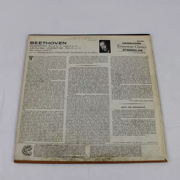 Beethoven Symphony No. 5 In C Minor Classic Vinyl Record 12 Inch