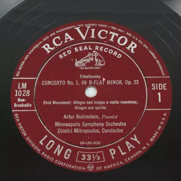 Tchaikovsky Concerto No. 1 in B-flat Minor LM-1028 Artur Rubinstein Piano Solo