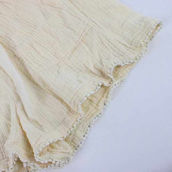 Kensie Junior's L Yellow Muslin Shorts with Lace Trim and a Drawstring