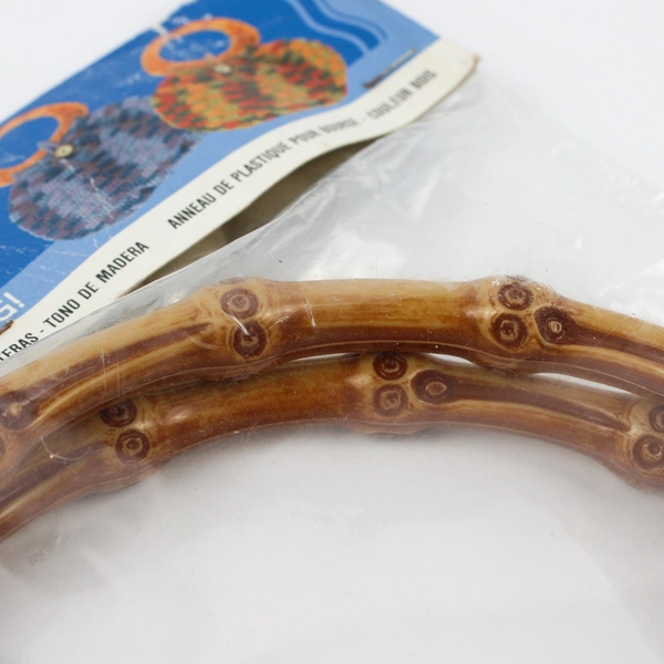 New Sealed 2 Pc Darice Craft Designer Wood Tone Plastic Purse Handles