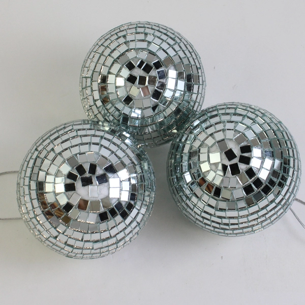 Lot Of 3 Unbranded Disco Ball Hanging Ornament 4" Diameter Christmas Decor