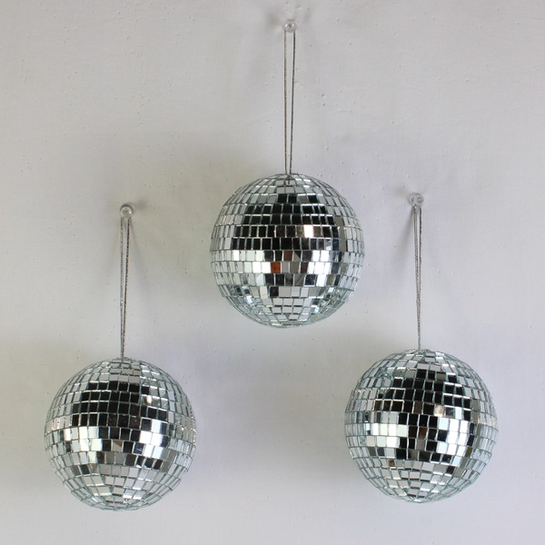 Lot Of 3 Unbranded Disco Ball Hanging Ornament 4" Diameter Christmas Decor