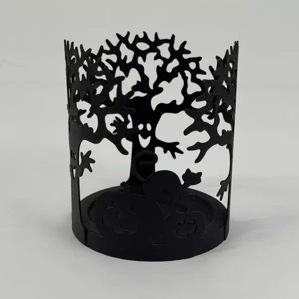 PartyLite Spooky Trees Metal Halloween Pillar or Votive Candle Holder