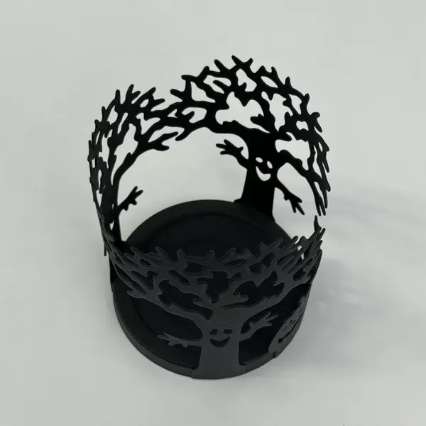 PartyLite Spooky Trees Metal Halloween Pillar or Votive Candle Holder
