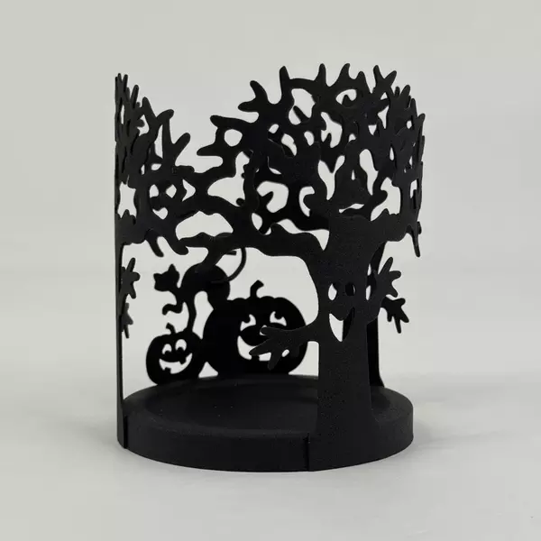 PartyLite Spooky Trees Metal Halloween Pillar or Votive Candle Holder