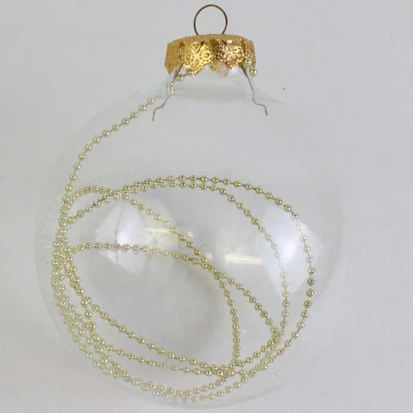 Lot Of 4 Unbranded Clear Glass Hanging Ornament Chistmas 4" Diameter