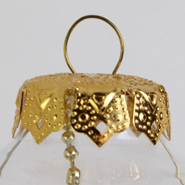 Lot Of 4 Unbranded Clear Glass Hanging Ornament Chistmas 4" Diameter