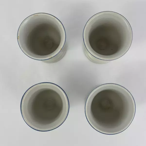 Set Of 4 Pfaltzgraff Yorktowne Footed Stoneware Goblets