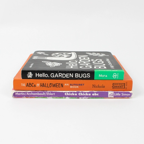 Lot of 3 Children's Board Books 2 ABC Books 1 Garden Bugs Contrast Book