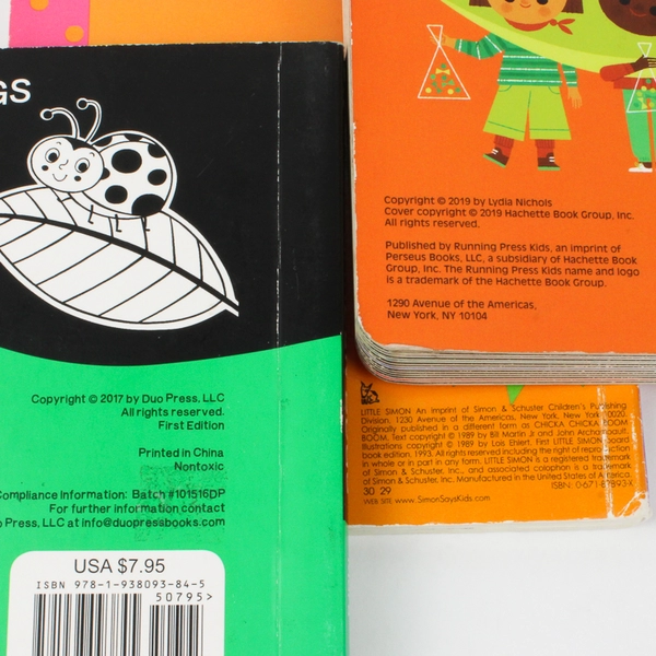 Lot of 3 Children's Board Books 2 ABC Books 1 Garden Bugs Contrast Book