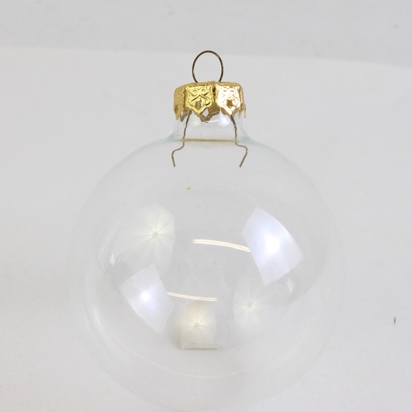 Lot Of 4 Unbranded Small Clear Glass Ornament Round Balls Simple 2.5" Diameter