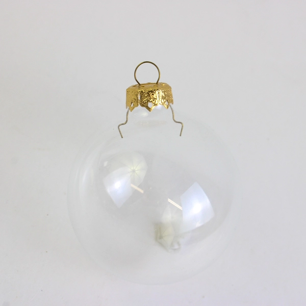 Lot Of 4 Unbranded Small Clear Glass Ornament Round Balls Simple 2.5" Diameter