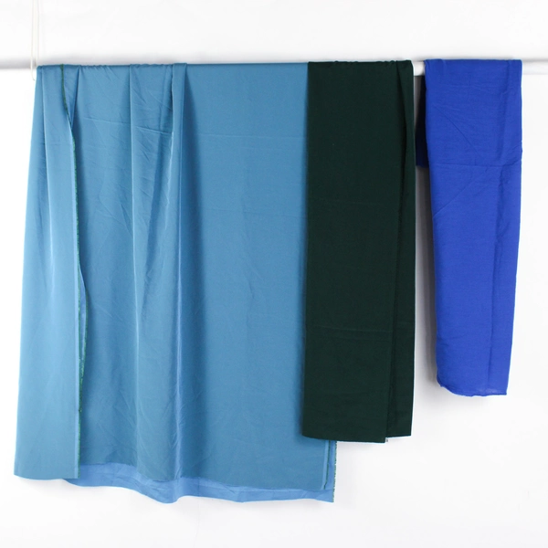 7+ Yard Lot of Leftover Fabrics Blue and Green