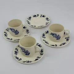 Set of 4 vintage SCIO Blue Onion Saucers And 3 Cups