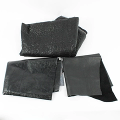 3 Pc Lot of Black Faux Leather Fabric Scraps DIY Crafts
