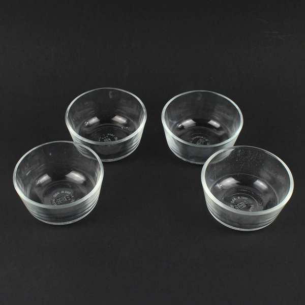 Set of 4 Anchor Hocking Clear Glass Prep Bowls 434