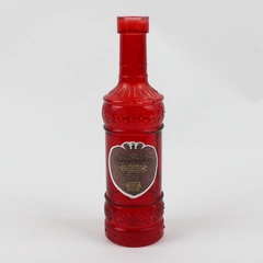 Decorative Red Glass Bottle 9" Tall Sleek Design No Cork Pre-Owned