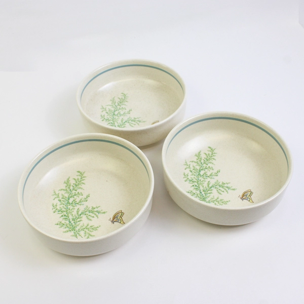 Lot Of 3 Lenox Temperware Fancy Free Pattern Ceramic Coupe Cereal Bowl 6.25"