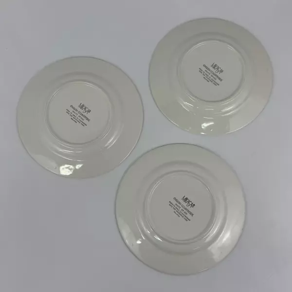 3 Mikasa English Countryside Salad Plates White Embossed Flowers 8.25 Inch